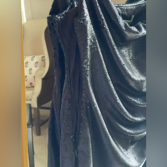 NWT Gauge 81 ALMORA Black sequin mini dress with ruching - Picture 13 of 15